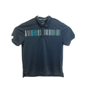 Mens  Adidas Golf Polo XL Blue, Striped chest